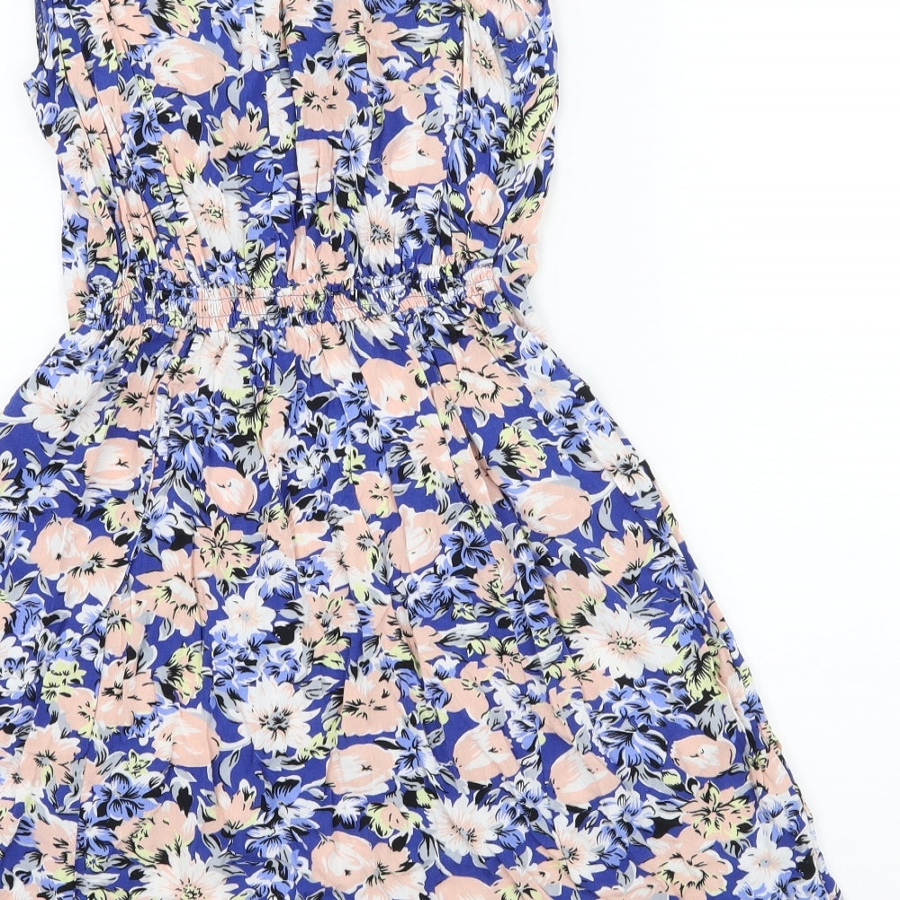Billie & Blossom Womens Blue Floral  Skater Dress  Size 12