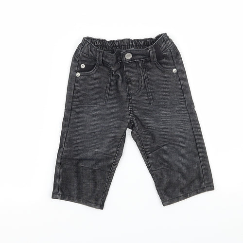 Mothercare Boys Grey Striped Denim Cargo Trousers Size 3-6 Months