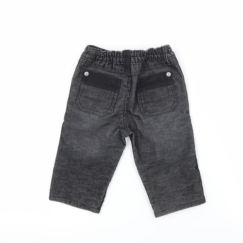 Mothercare Boys Grey Striped Denim Cargo Trousers Size 3-6 Months