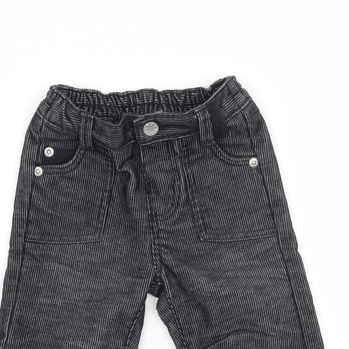 Mothercare Boys Grey Striped Denim Cargo Trousers Size 3-6 Months