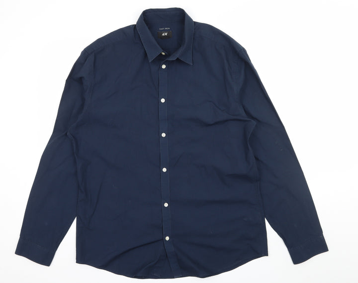 H&M Mens Blue    Button-Up Size XL