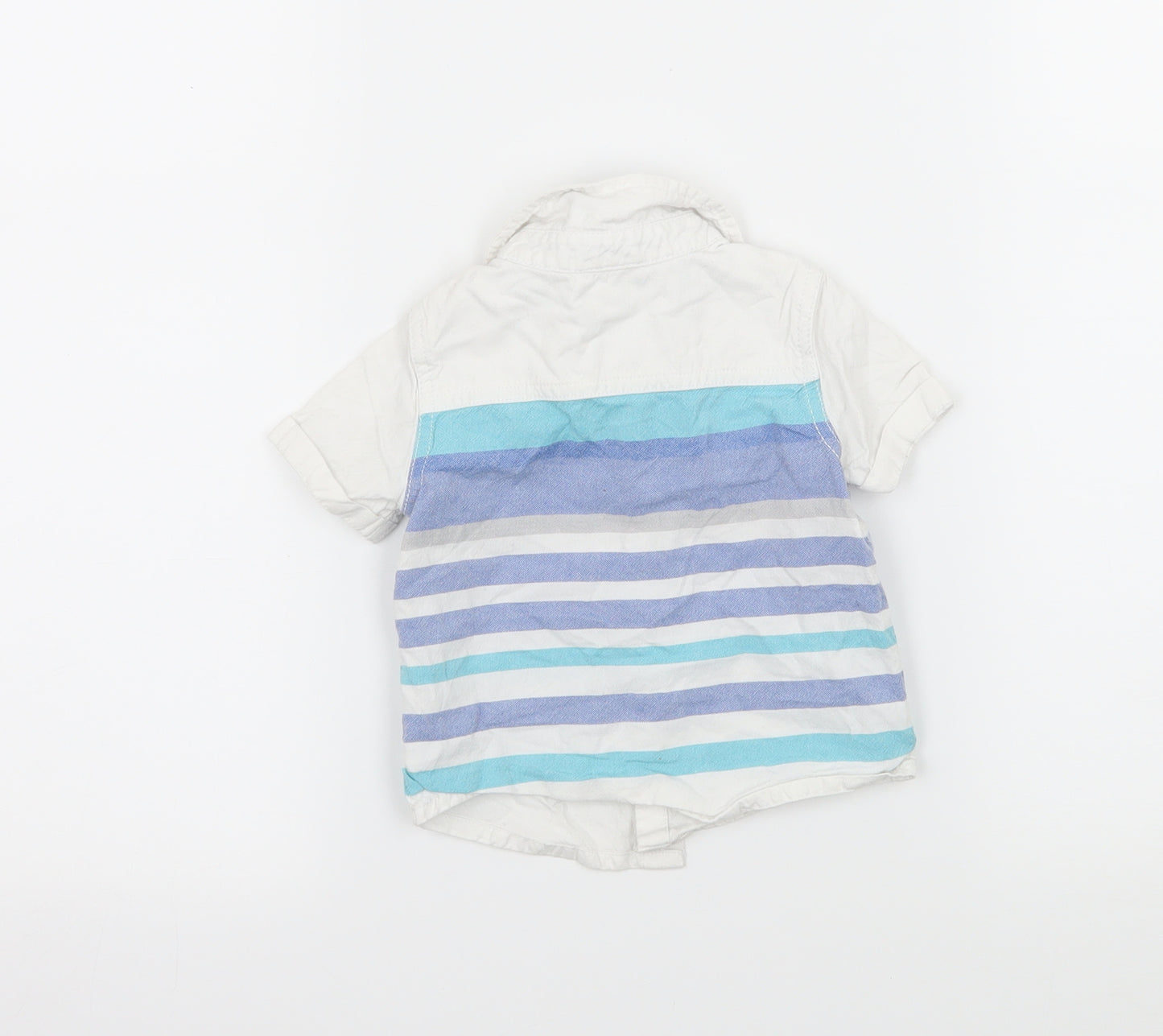 F&F Boys White Striped  Basic Button-Up Size 3-6 Months