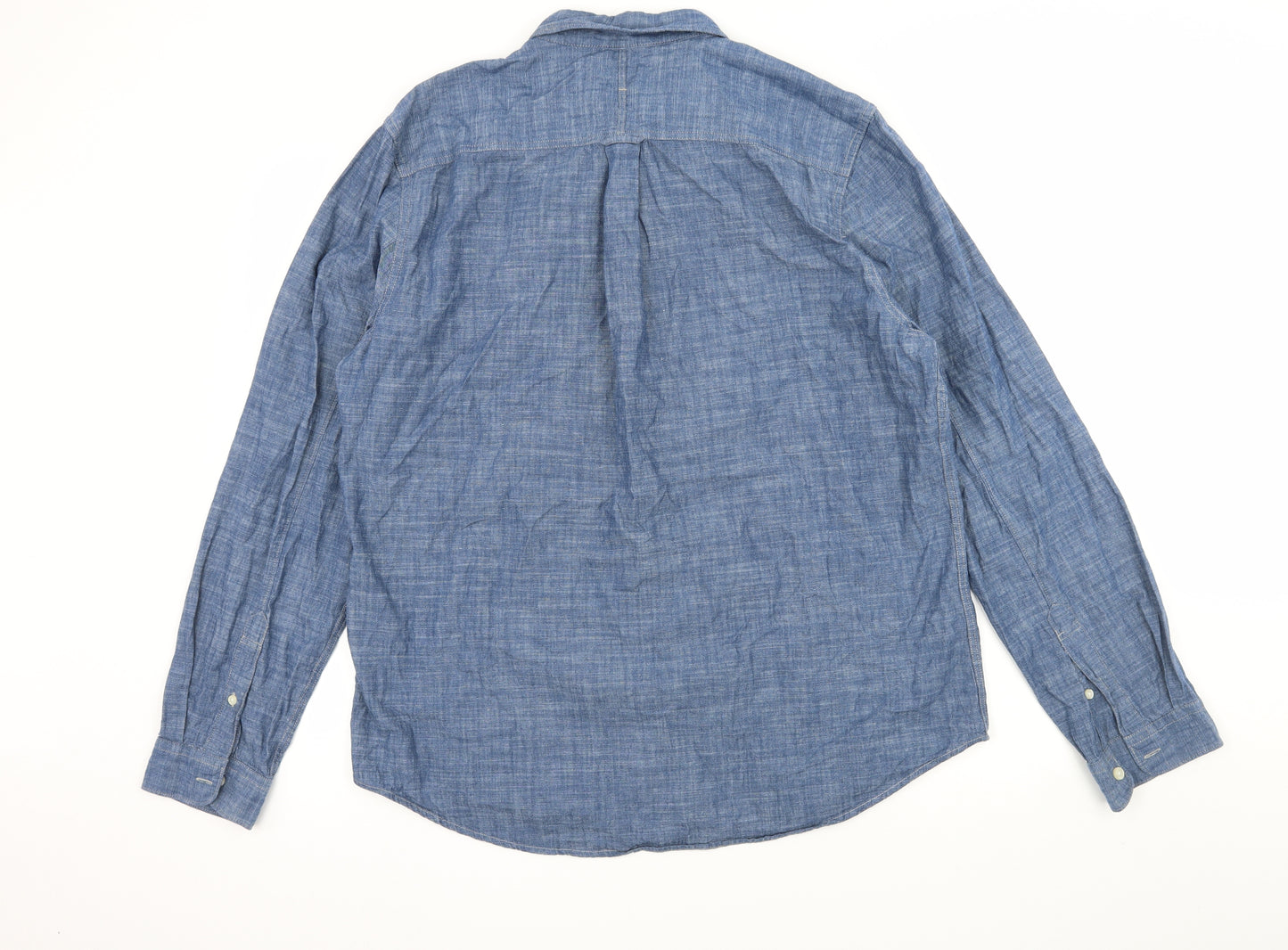 NEXT Mens Blue  Denim  Button-Up Size XL