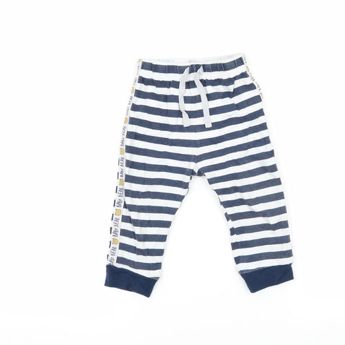 studio baby Boys Blue Striped Jersey Cami Pyjama Pants Size 12-18 Months  - Bear
