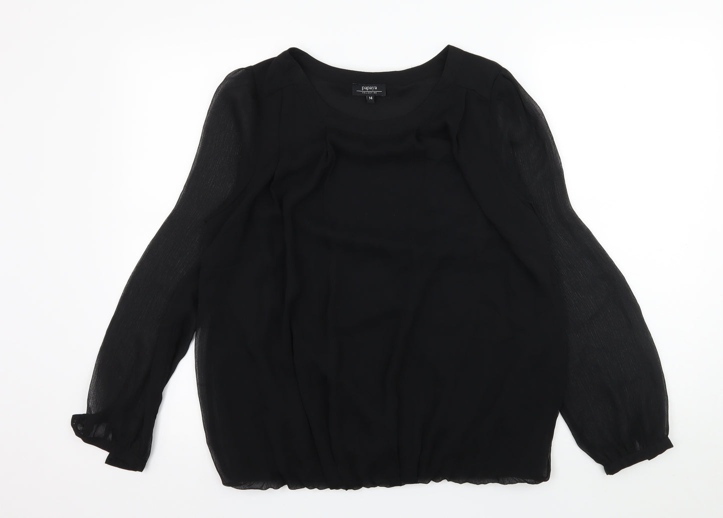 Papaya Womens Black   Basic Blouse Size 14
