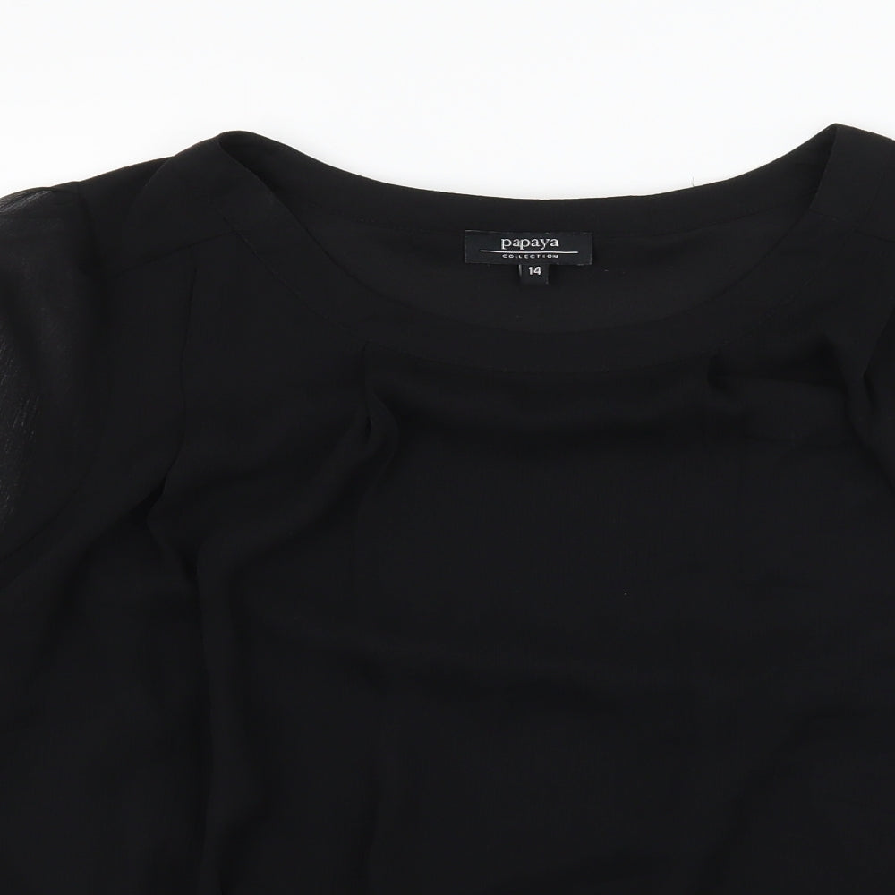 Papaya Womens Black   Basic Blouse Size 14