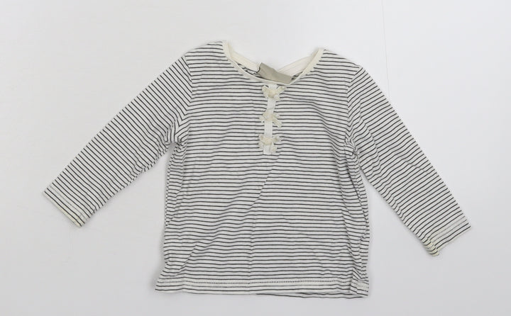 NEXT Baby White Striped  Basic T-Shirt Size 6-9 Months