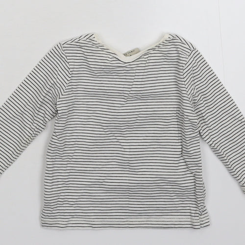 NEXT Baby White Striped  Basic T-Shirt Size 6-9 Months