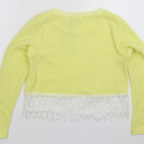 Missguided Womens Yellow  Knit Pullover Jumper Size M