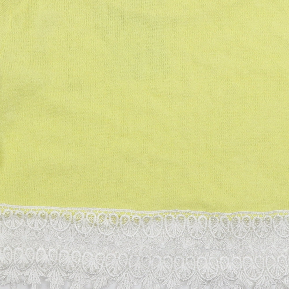 Missguided Womens Yellow  Knit Pullover Jumper Size M