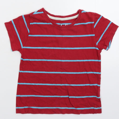 Rebel Boys Red Striped  Basic T-Shirt Size 3-4 Years