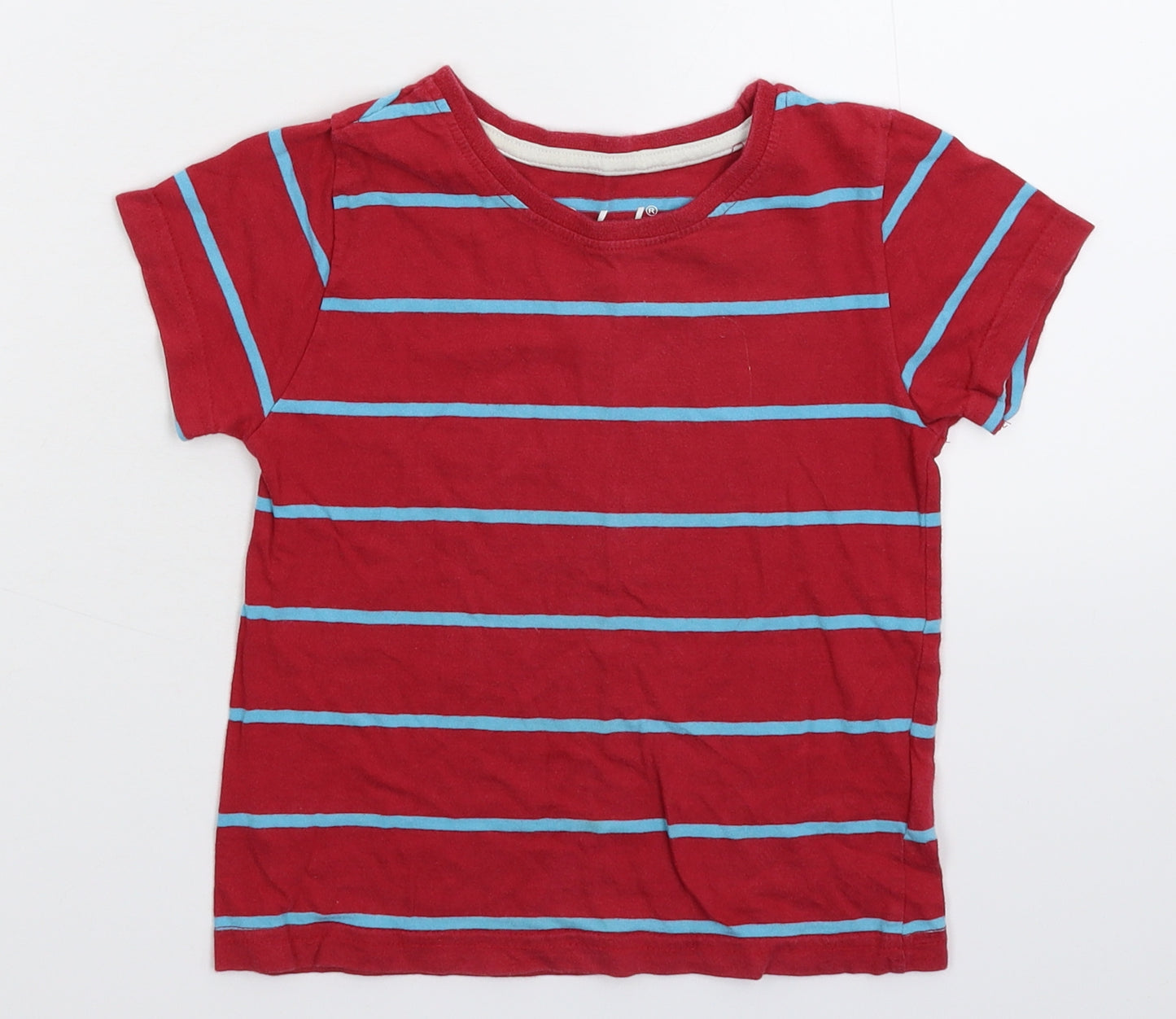 Rebel Boys Red Striped  Basic T-Shirt Size 3-4 Years
