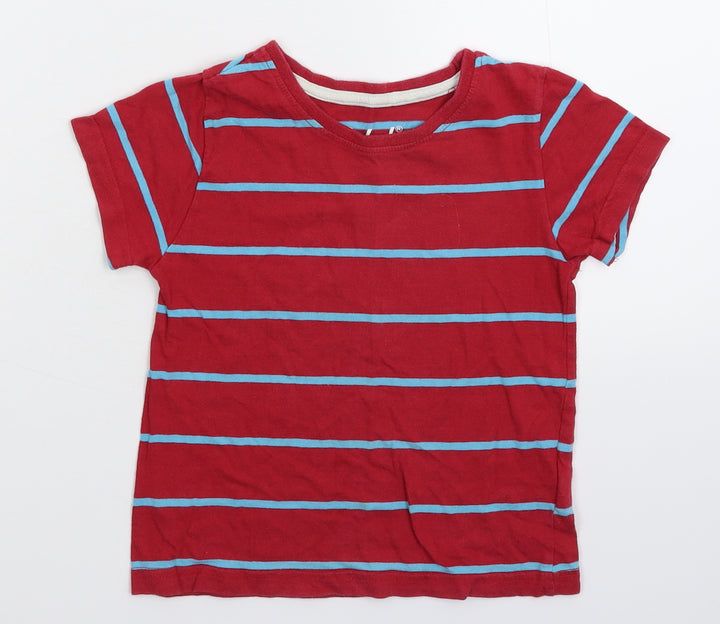 Rebel Boys Red Striped  Basic T-Shirt Size 3-4 Years