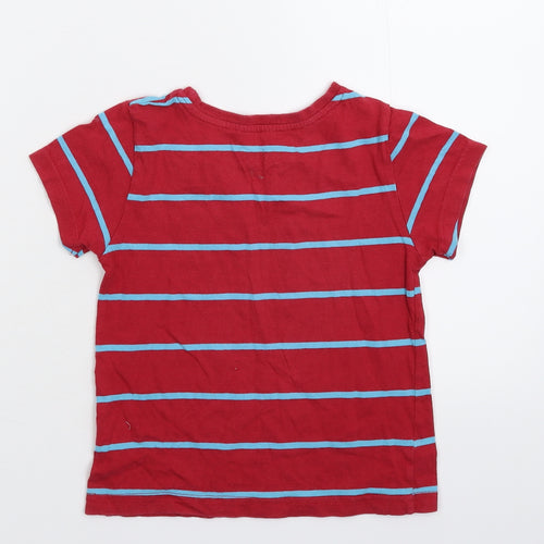 Rebel Boys Red Striped  Basic T-Shirt Size 3-4 Years