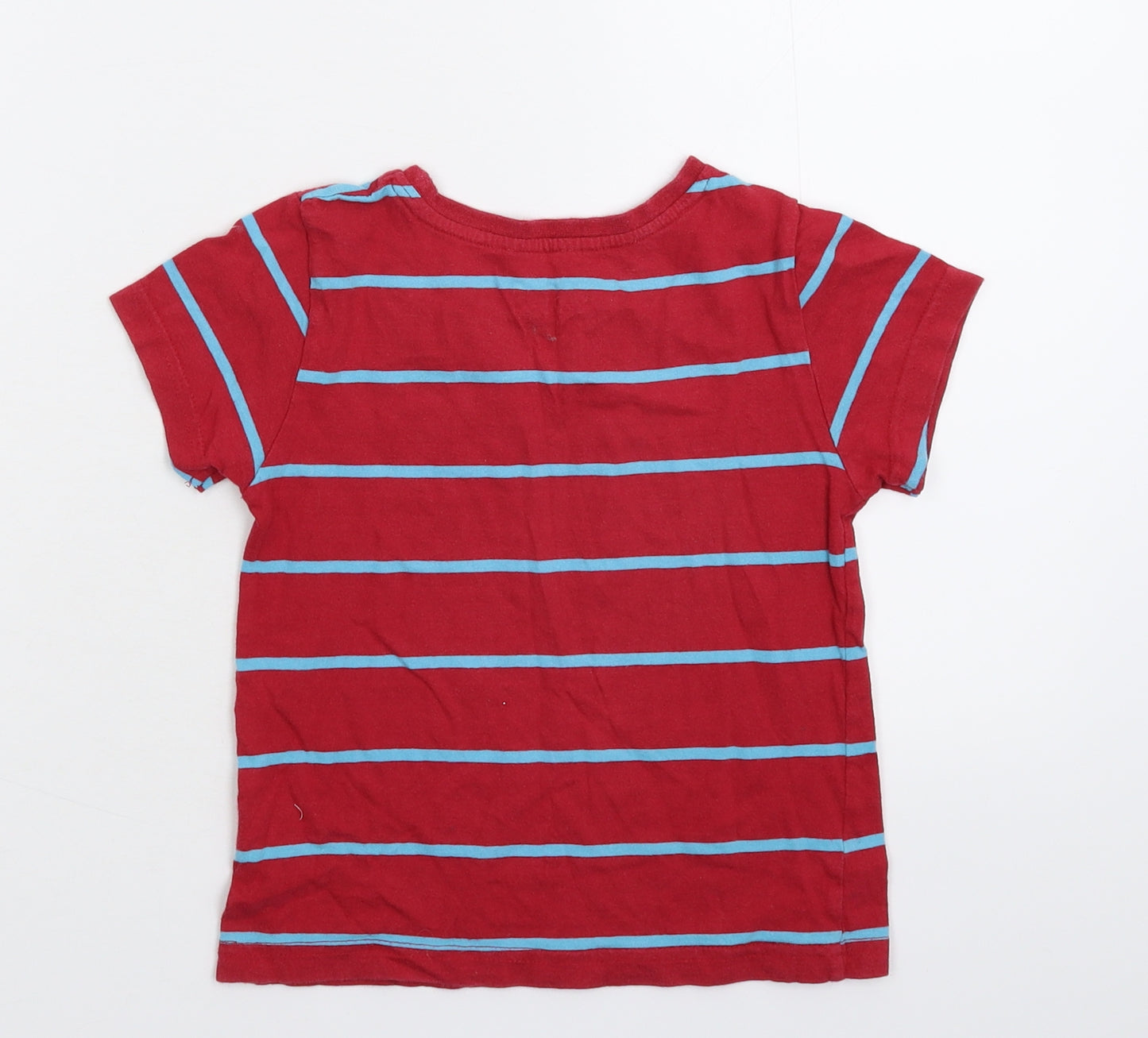 Rebel Boys Red Striped  Basic T-Shirt Size 3-4 Years