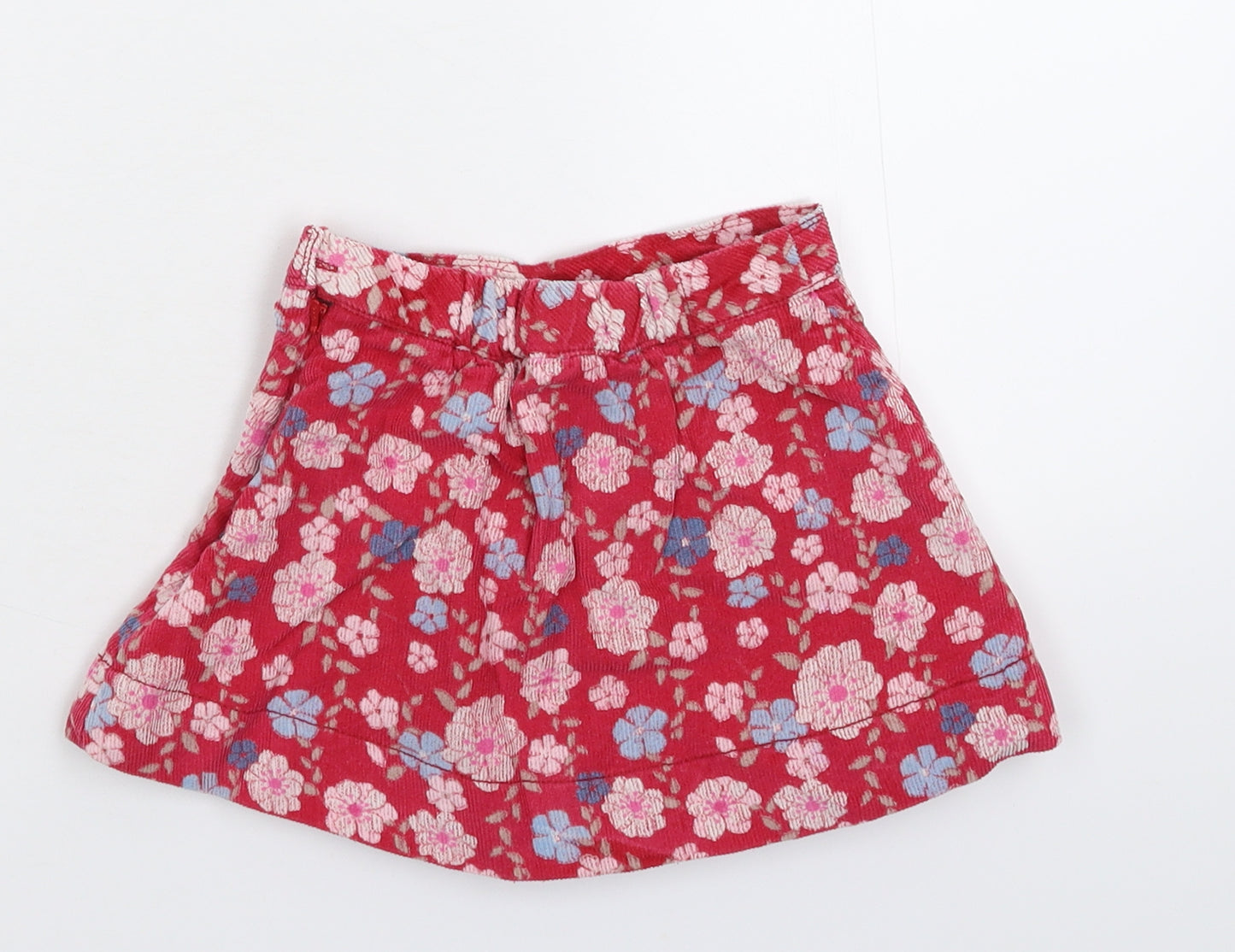 John Lewis Girls Pink Floral Corduroy A-Line Skirt Size 2 Years