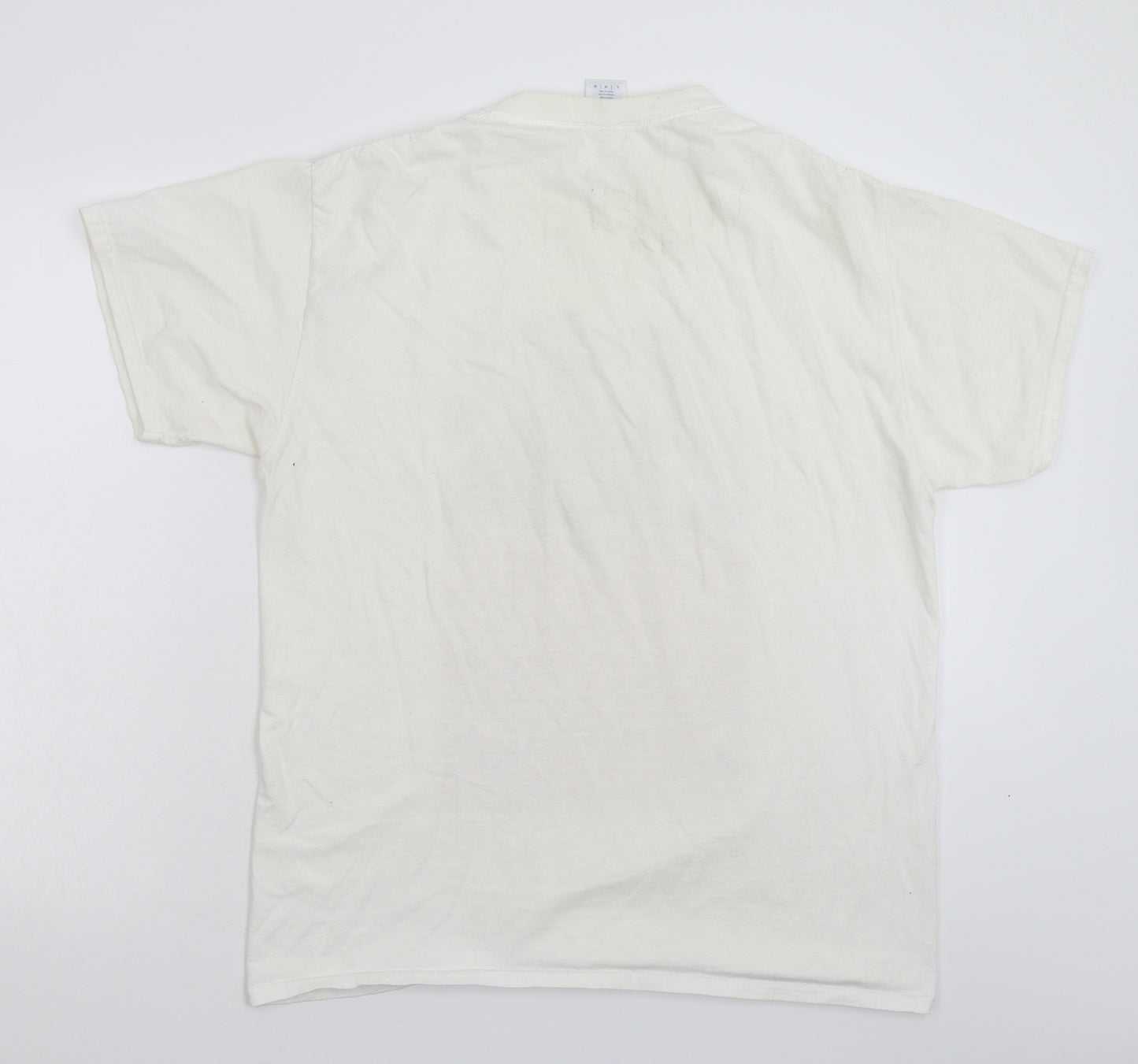 Gildan Mens White    T-Shirt Size L