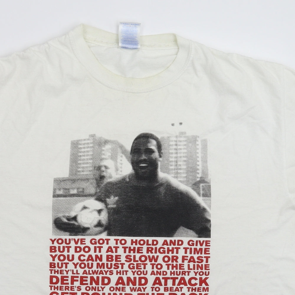 Gildan Mens White    T-Shirt Size L
