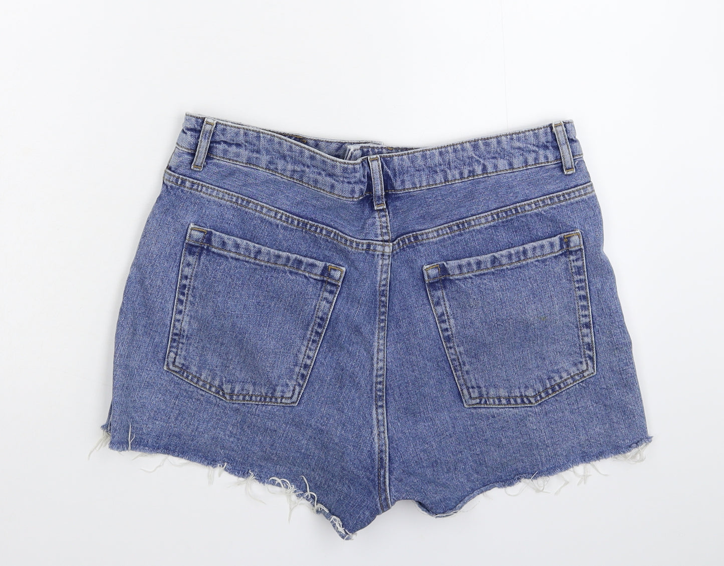 Topshop Womens Blue  Denim Hot Pants Shorts Size 14