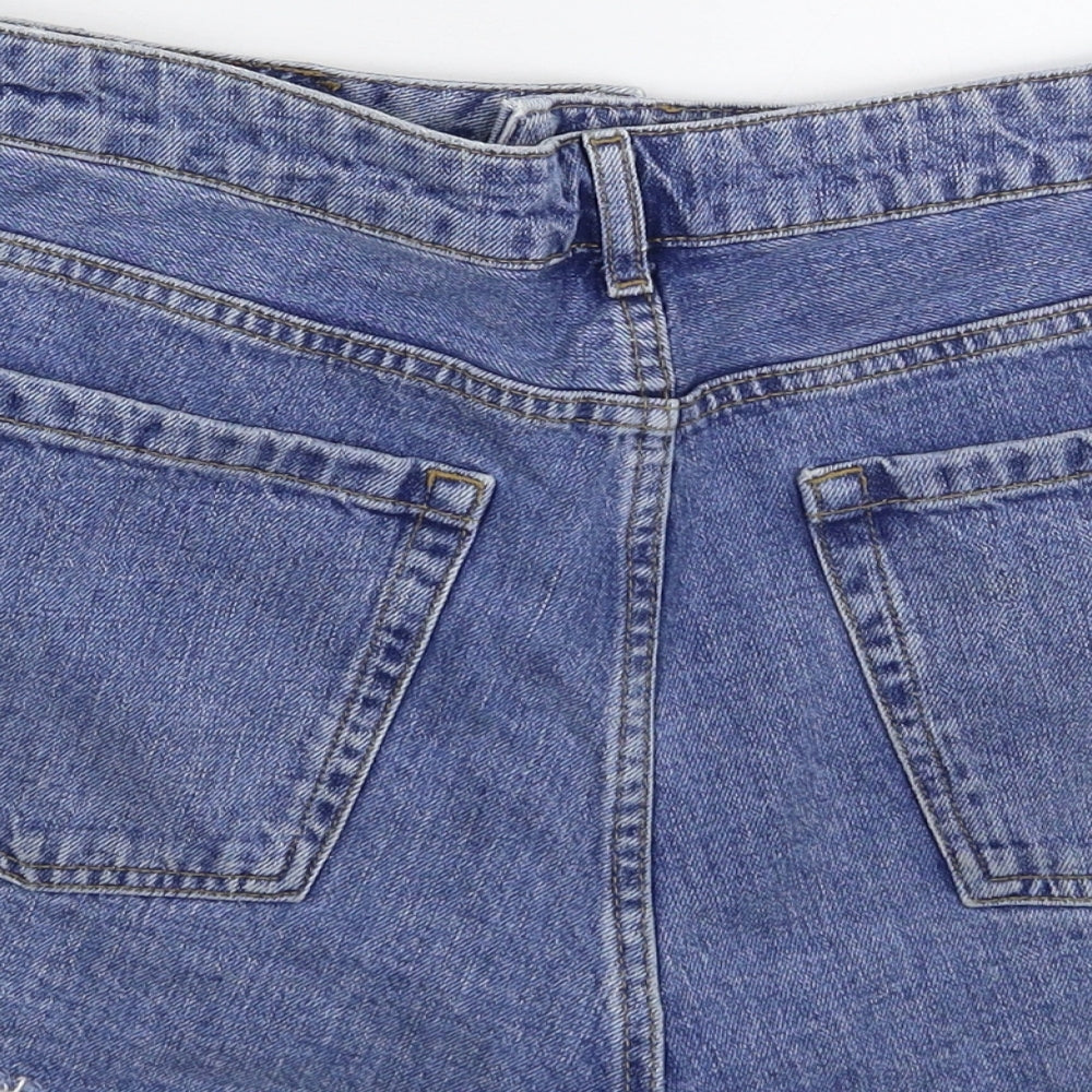 Topshop Womens Blue  Denim Hot Pants Shorts Size 14