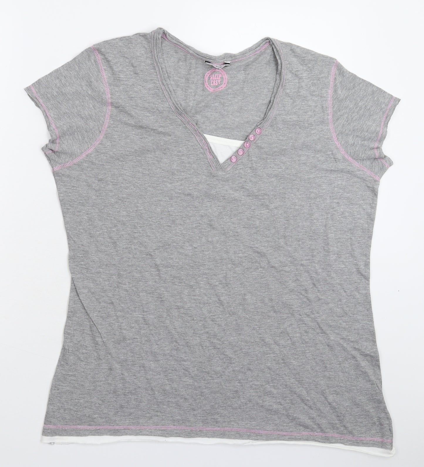 E-vie Womens Grey   Basic T-Shirt Size 20