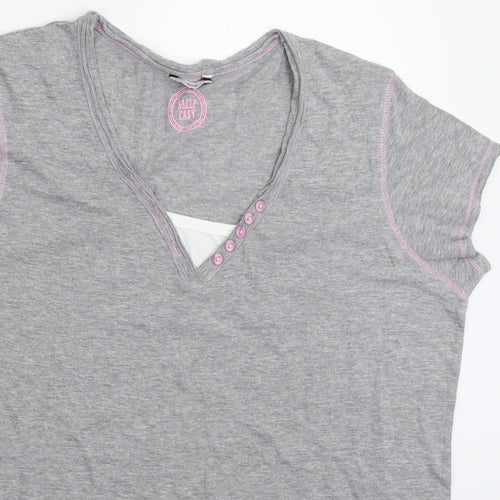 E-vie Womens Grey   Basic T-Shirt Size 20