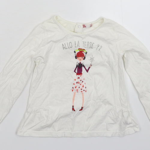 DP... am Girls White   Basic T-Shirt Size 5 Years