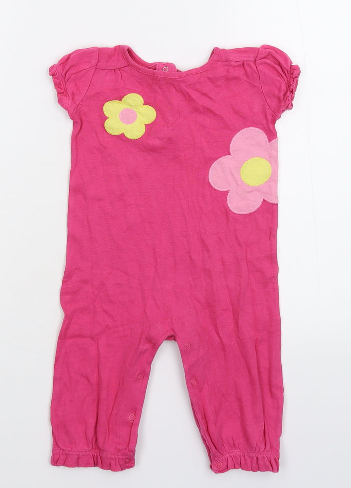 Gymboree Girls Pink Floral Babygrow One-Piece Size 9-12 Months
