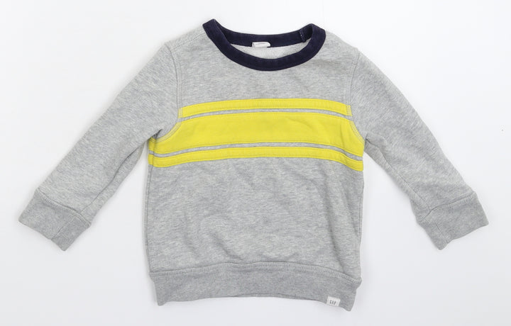 Gap Boys Grey Striped  Pullover Sweatshirt Size 2 Years