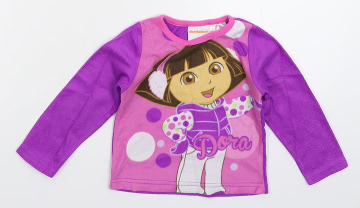 Nickelodeon Girls Multicoloured  Fleece Pullover Jumper Size 2 Years