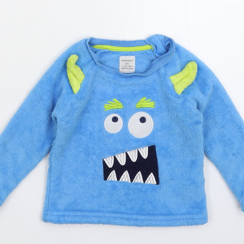 Primark Baby Blue Solid Fleece Cami Pyjama Top Size 12-18 Months