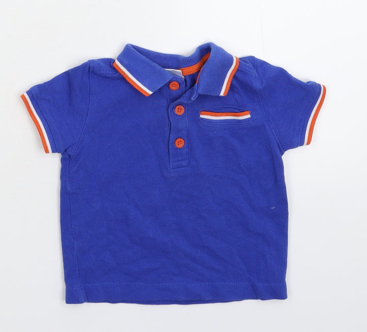 Mini Clun Boys Blue   Basic Polo Size 9-12 Months