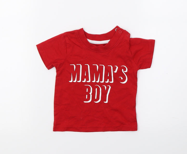 Primark Boys Red   Basic T-Shirt Size 3-6 Months  - Mamma's Boy