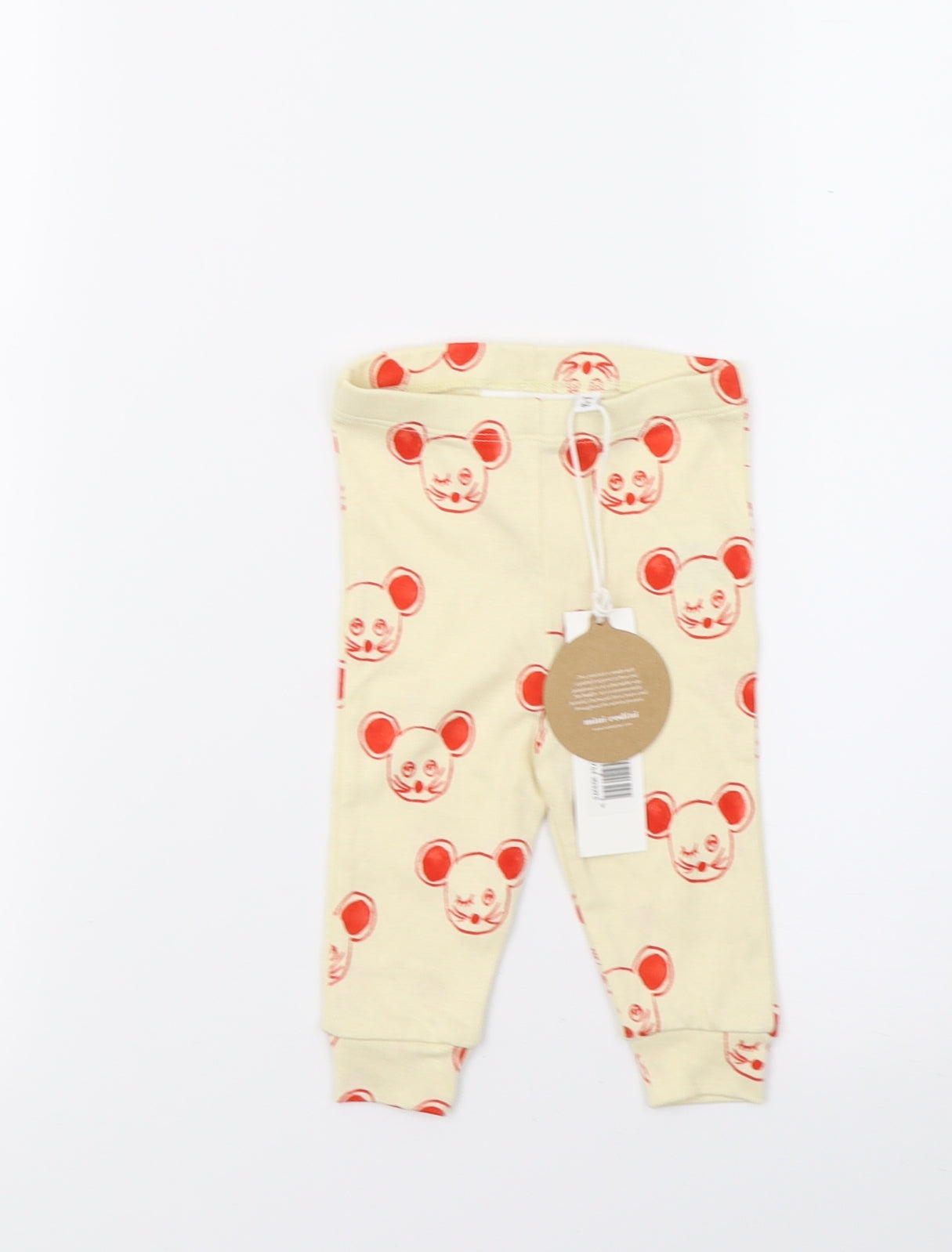 Mini Rodini Girls White   Sweatpants Leggings Size 3-6 Months  - Mouse Print