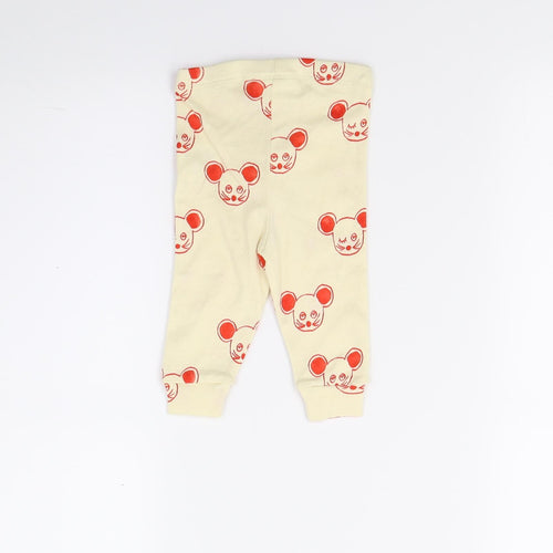 Mini Rodini Girls White   Sweatpants Leggings Size 3-6 Months  - Mouse Print