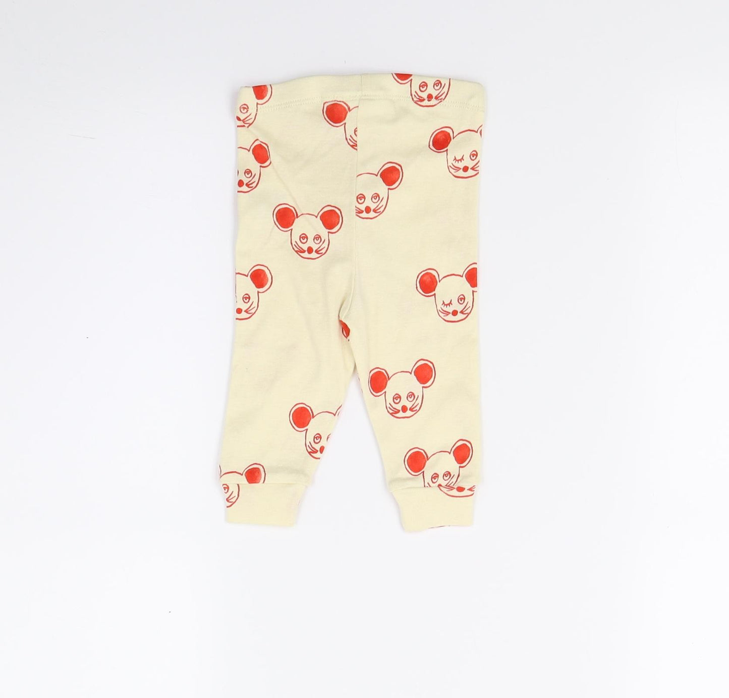 Mini Rodini Girls White   Sweatpants Leggings Size 3-6 Months  - Mouse Print