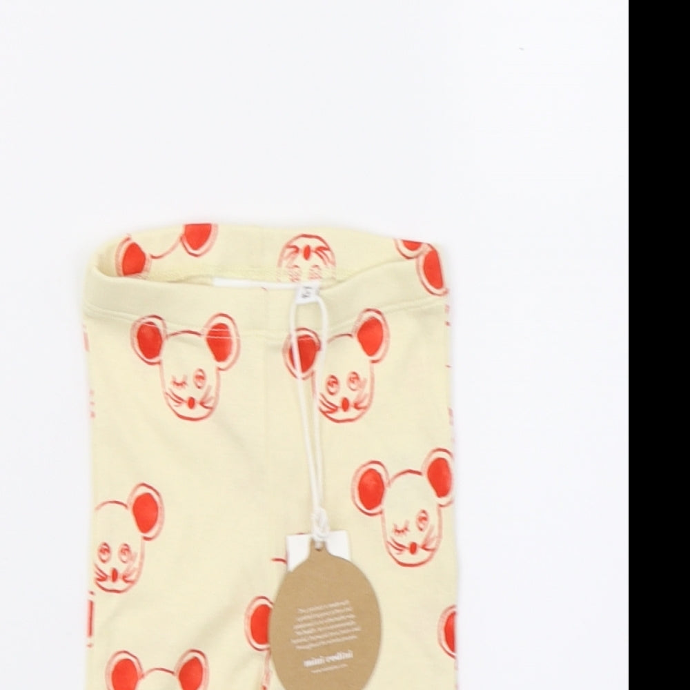Mini Rodini Girls White   Sweatpants Leggings Size 3-6 Months  - Mouse Print