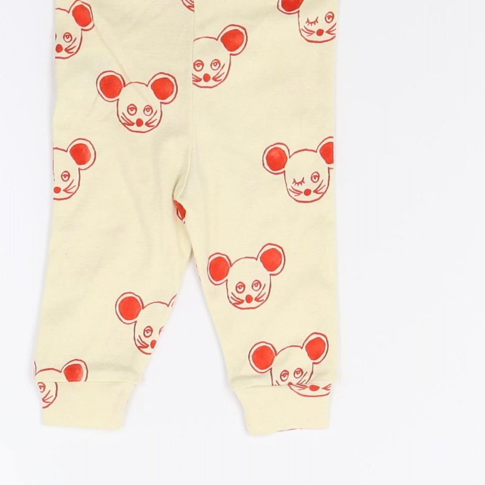 Mini Rodini Girls White   Sweatpants Leggings Size 3-6 Months  - Mouse Print