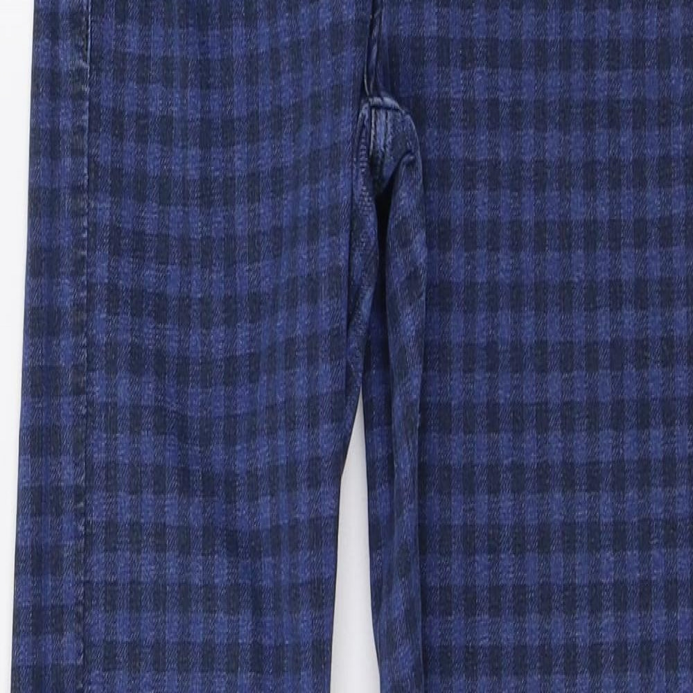 Top shop Womens Blue Check Denim Skinny Jeans Size 26 in L25 in