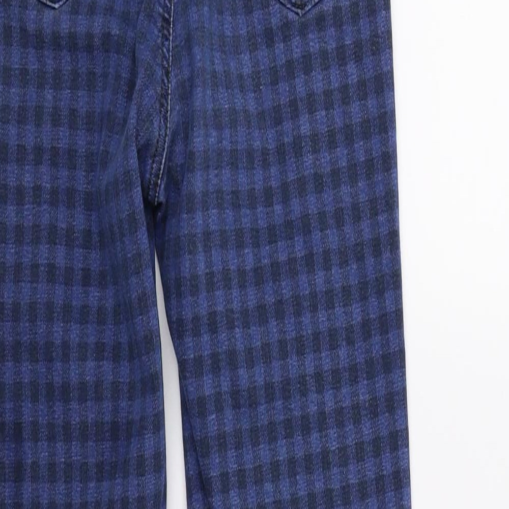 Top shop Womens Blue Check Denim Skinny Jeans Size 26 in L25 in