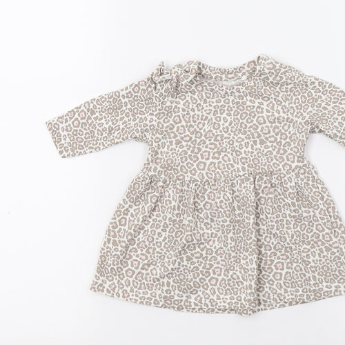 name it Girls Brown Animal Print  A-Line  Size 0-3 Months