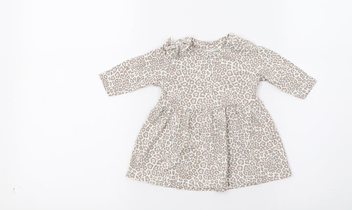 name it Girls Brown Animal Print  A-Line  Size 0-3 Months