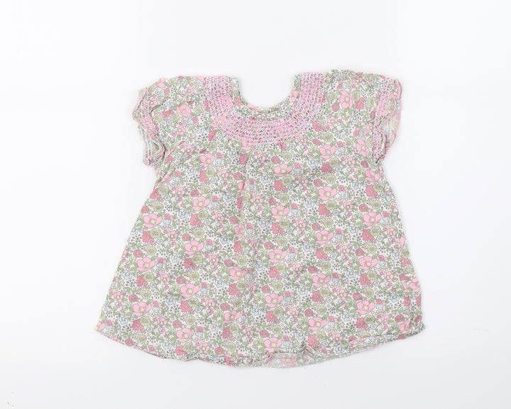 H&M Girls Multicoloured Floral A-Line Size 9-12 Months