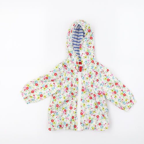 TU Girls White Floral  Basic Coat Coat Size 0-3 Months