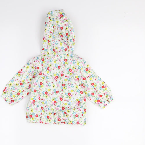 TU Girls White Floral  Basic Coat Coat Size 0-3 Months