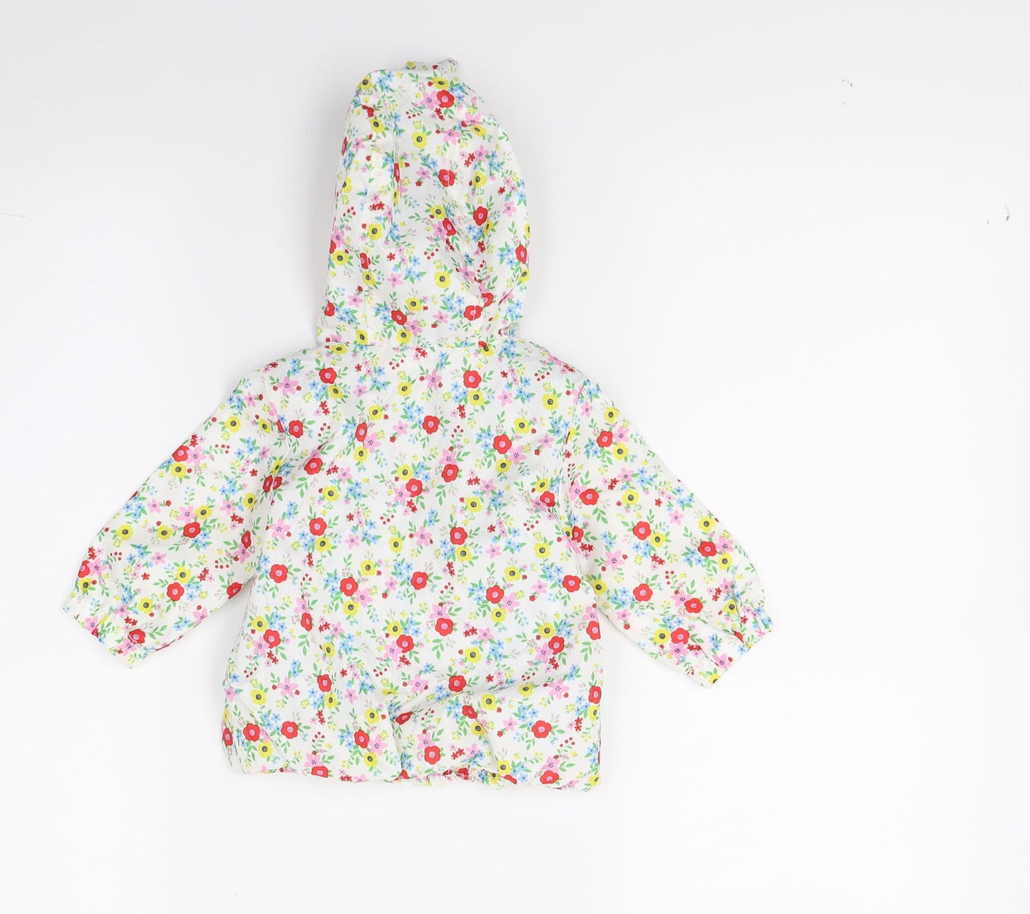 TU Girls White Floral  Basic Coat Coat Size 0-3 Months