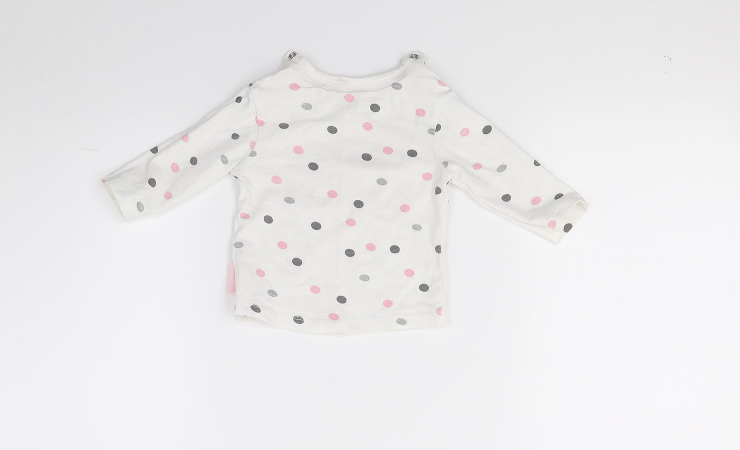Quapi Girls White Polka Dot  Pullover Jumper Size 0-3 Months  - hello beautiful