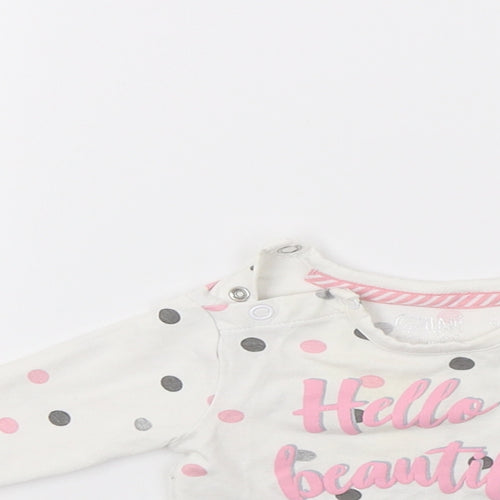 Quapi Girls White Polka Dot  Pullover Jumper Size 0-3 Months  - hello beautiful