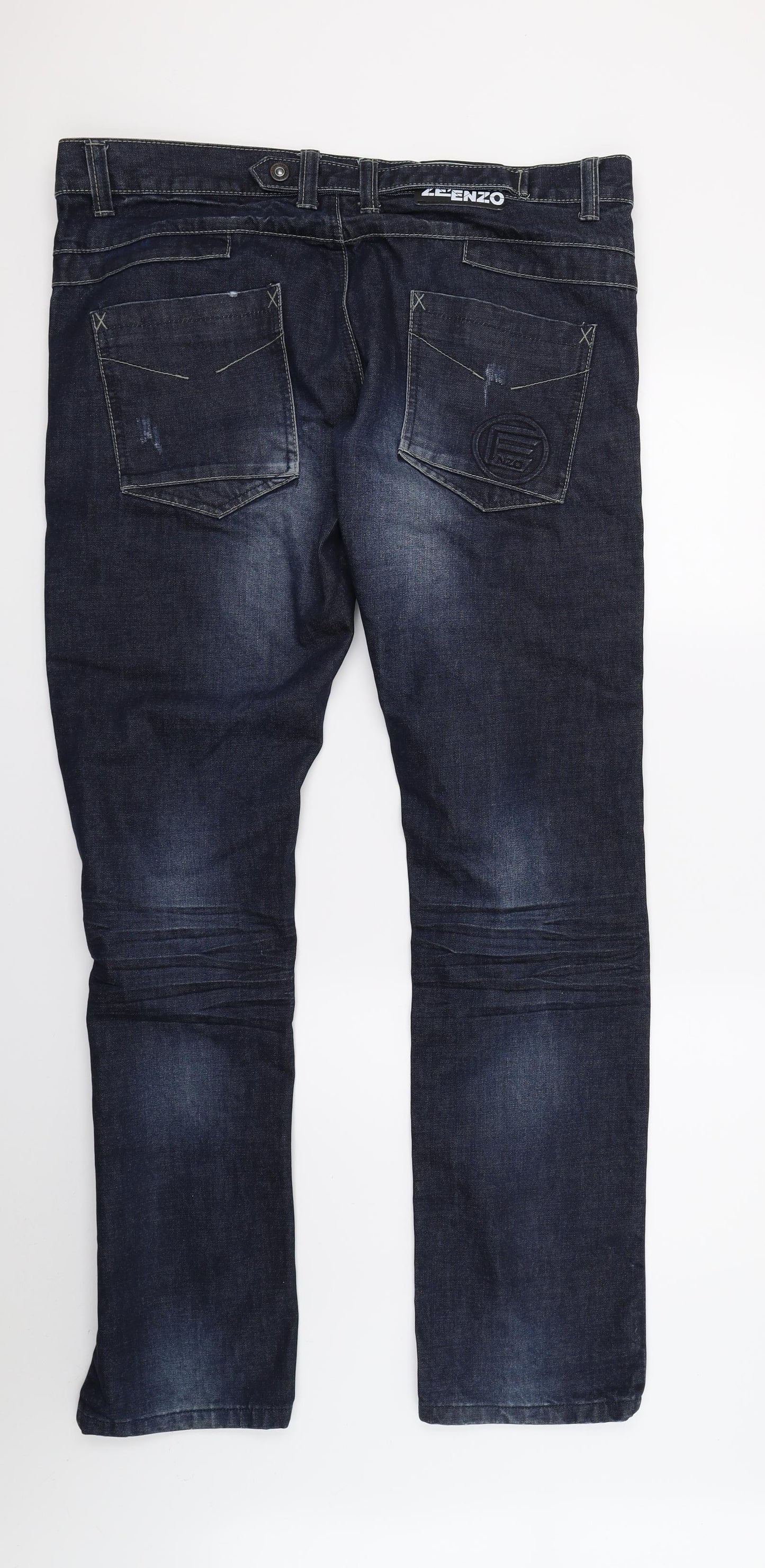 Zeenzo Mens Blue  Denim Straight Jeans Size 36 L33 in