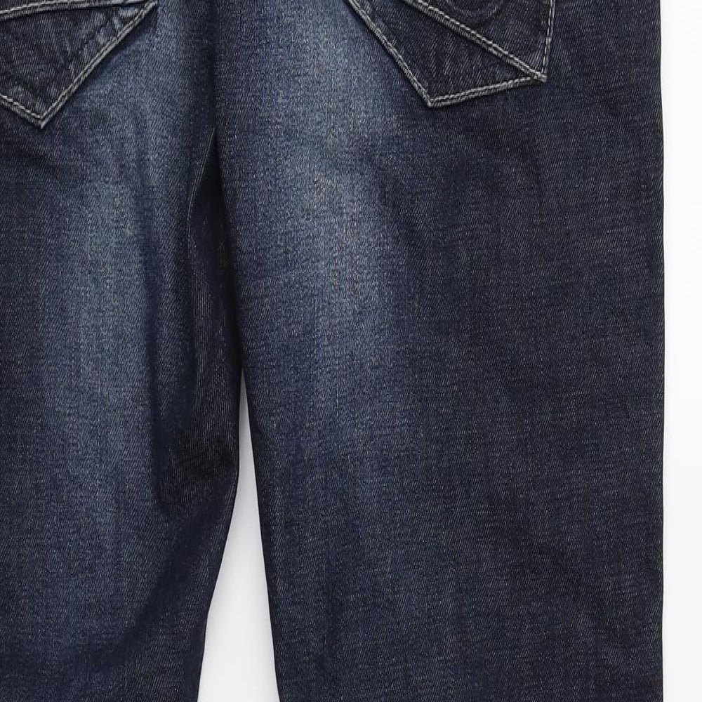 Zeenzo Mens Blue  Denim Straight Jeans Size 36 L33 in